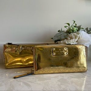 Kate Spade Spencer Continental Zip Around Wallet & Matching MakeUp Bag